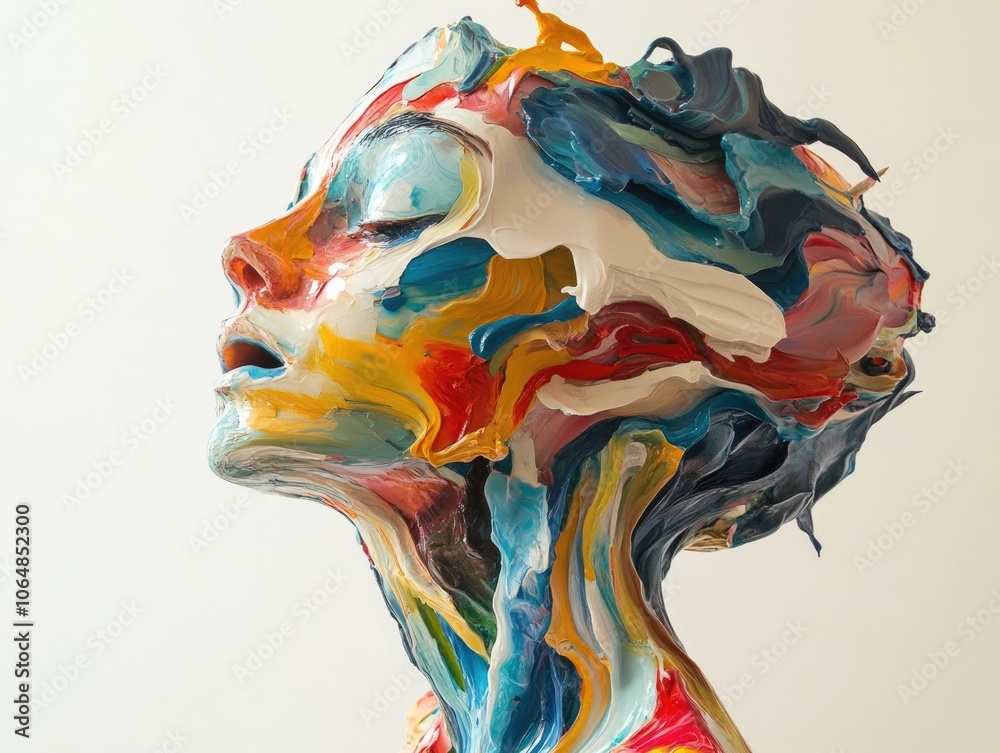 Fototapeta premium Surreal Fluid Composition of Shifting Abstract Colors and Shapes Representing the Dynamism and Fluidity of Creativity and Expression
