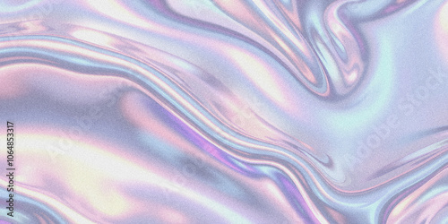 Grainy metallic liquid. Grunge holographic wavy texture 