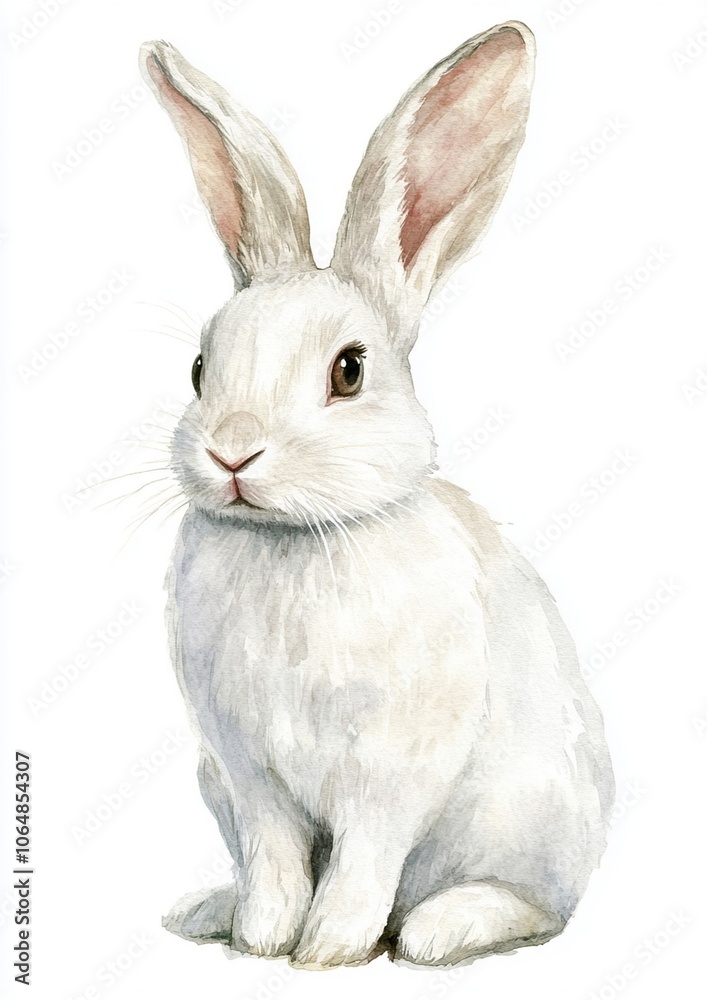 A drawing of a rabbit isolated A drawing of a rabbit isolated