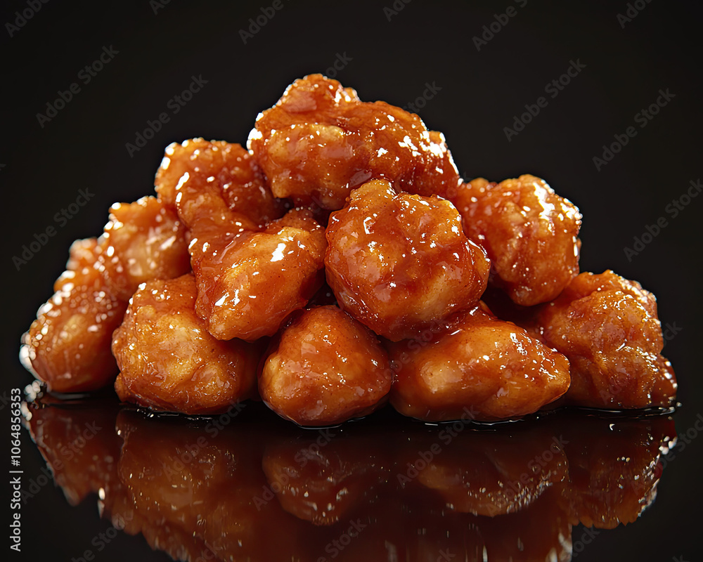 Honey Garlic Chicken Glazed with Sweet Sauce on a Serving Dish Honey Garlic Chicken Glazed with Sweet Sauce on a Serving Dish