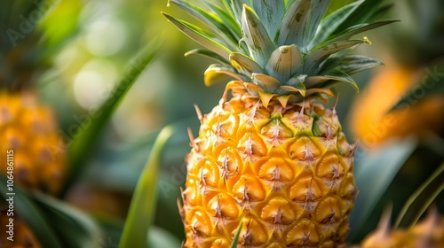 This pineapple looks delicious! It's full of juicy, sweet and tangy fruit. photo