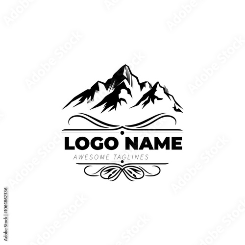 simple mountain business logo design vector template. photo