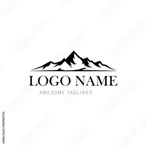 simple mountain business logo design vector template.