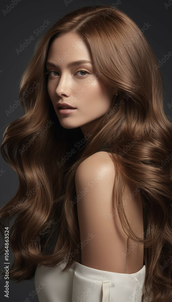 portrait of a working woman in a business suit and her hair is brown shade color, popular fashion hair style. portrait of a working woman in a business suit and her hair is brown shade color, popular fashion hair style.