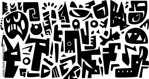 Graffiti design elements collection. Vector set of decoration elements in street art style.