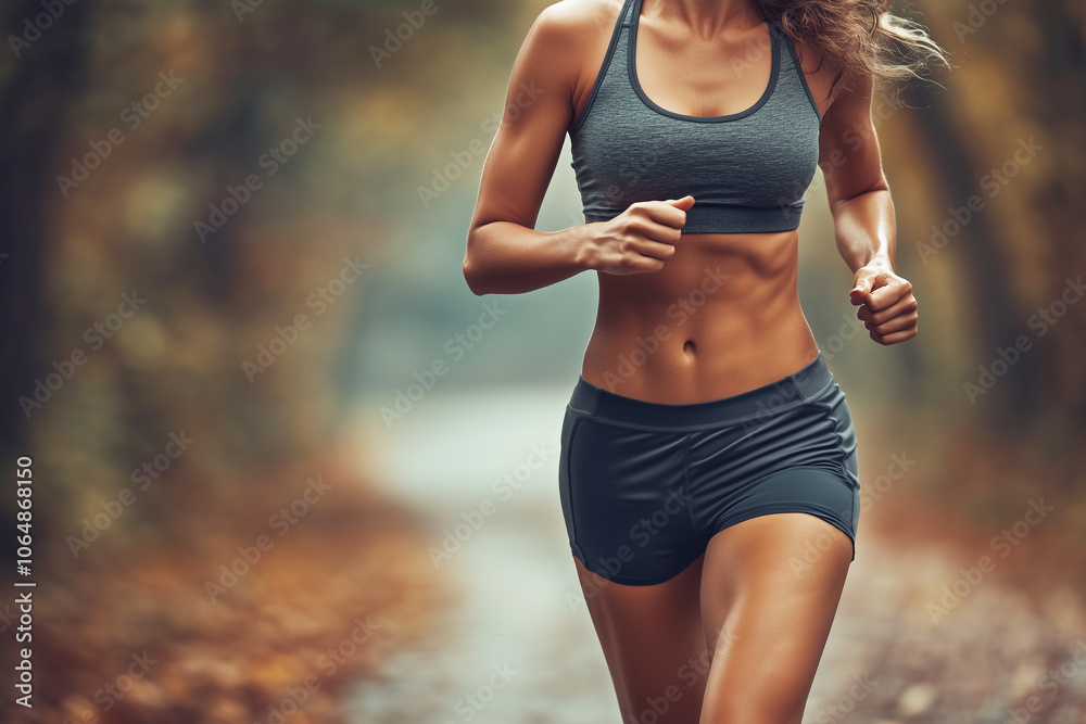 Beautiful woman jogging or running outdoors in nature, active and healthy lifestyle. For wellness, fitness, and motivation themes. Energetic, refreshing, and inspiring scene for sport visuals Beautiful woman jogging or running outdoors in nature, active and healthy lifestyle. For wellness, fitness, and motivation themes. Energetic, refreshing, and inspiring scene for sport visuals