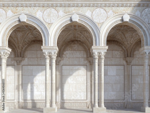 Elegant architectural arches with intricate detailing and soft lighting.