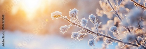 A branch covered in frost and snow