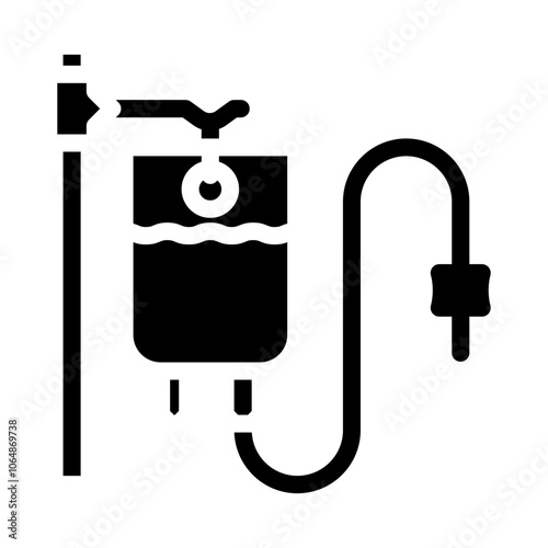 iv drip cancer treatment glyph icon vector. iv drip cancer treatment sign. isolated symbol illustration