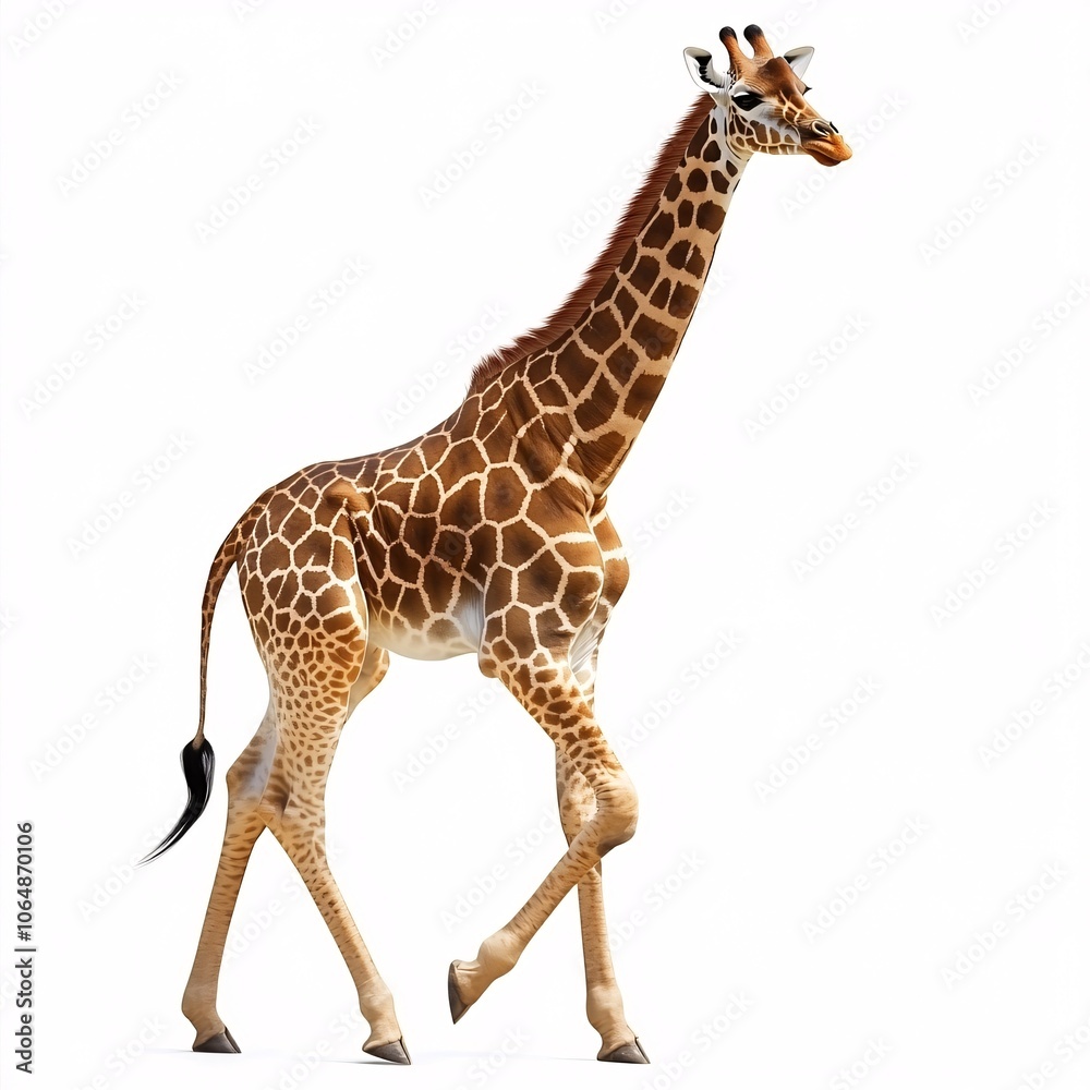 Fototapeta premium giraffe isolated on white,animal