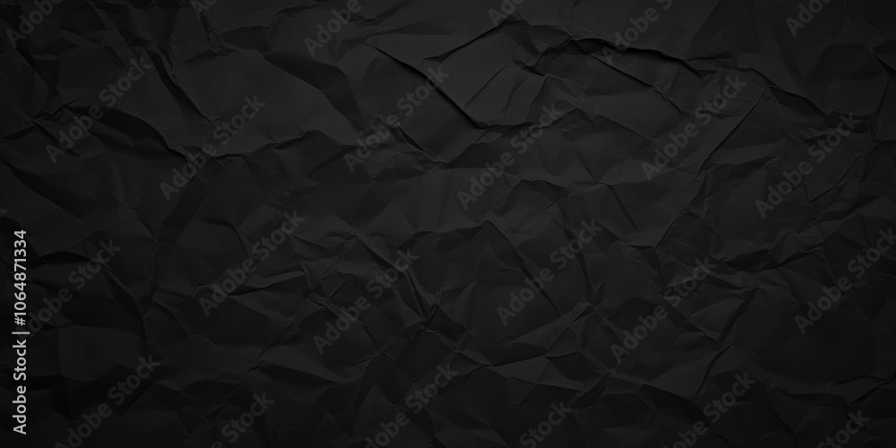 Fototapeta premium Crumpled Black Paper Texture Background