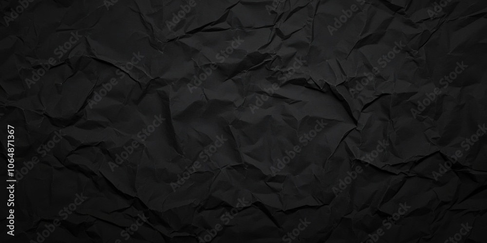 Crumpled Black Paper Texture Background Crumpled Black Paper Texture Background