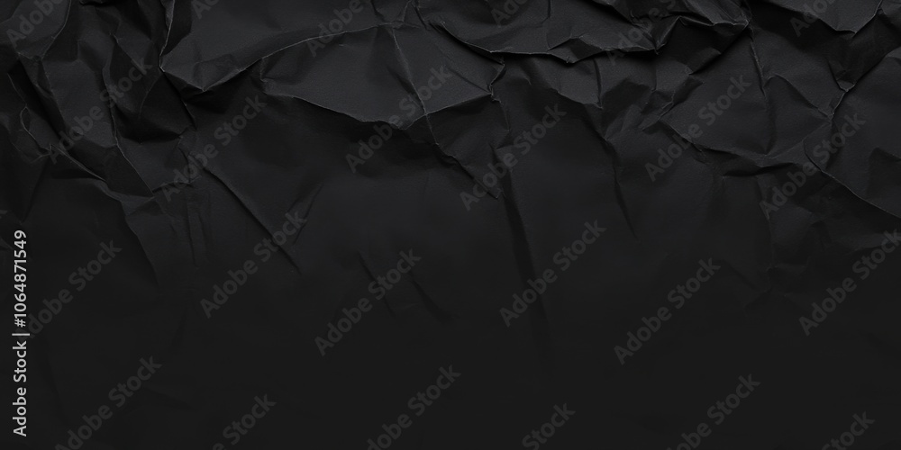Fototapeta premium Crumpled Black Paper Texture Background