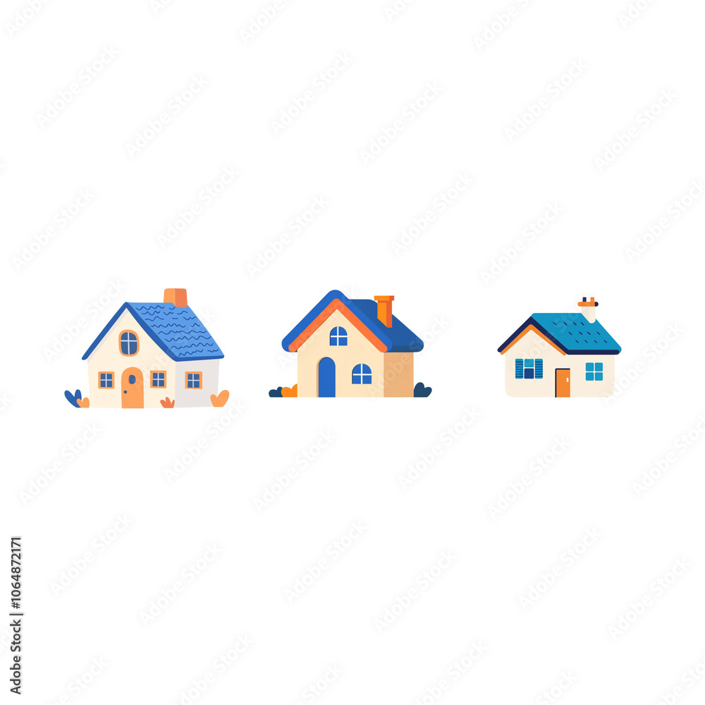 Flat illustration of a house isolated on white background. Flat illustration of a house isolated on white background.