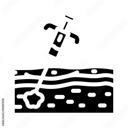 biopsy cancer treatment glyph icon vector. biopsy cancer treatment sign. isolated symbol illustration