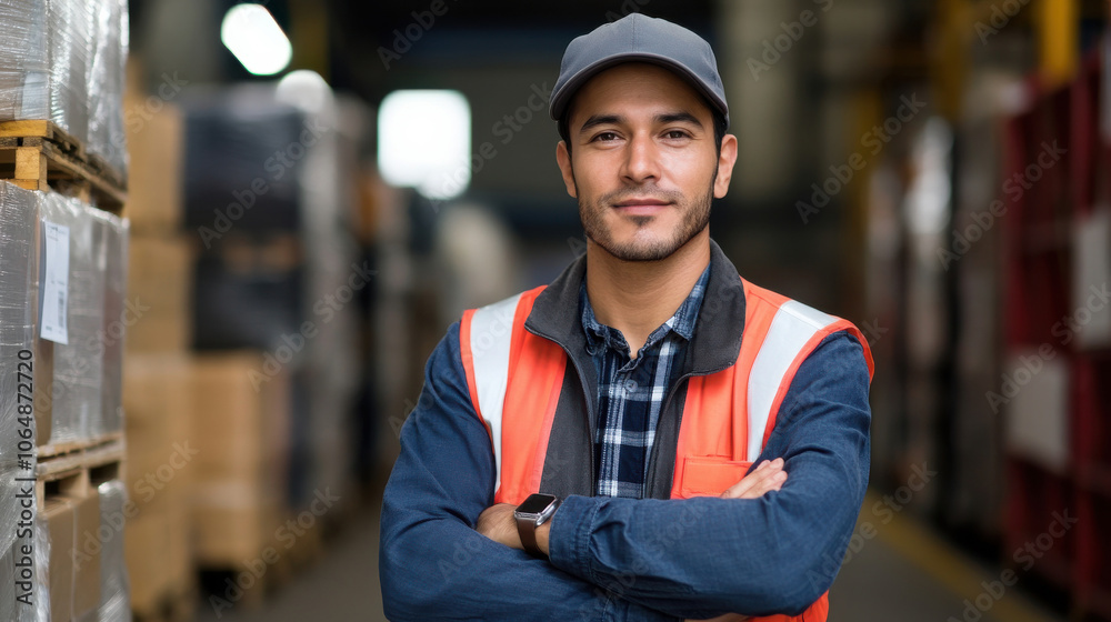 worker man standing in the warehouse worker man standing in the warehouse