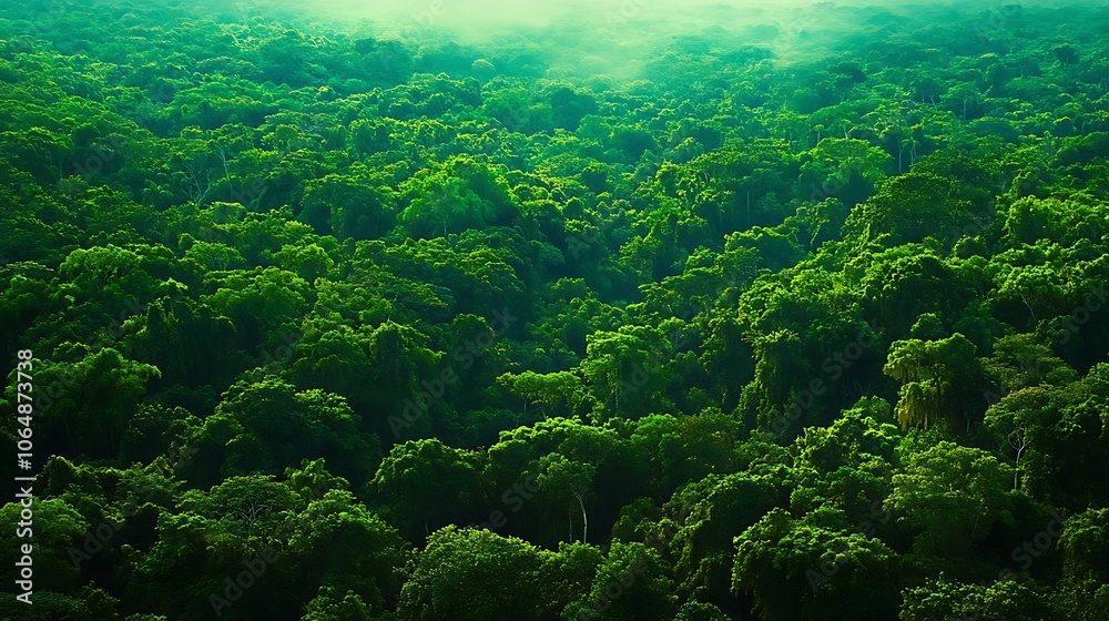 Aerial View of Lush Green Rainforest Canopy Aerial View of Lush Green Rainforest Canopy