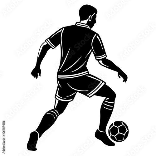 Soccer Dribbling Vector Art.