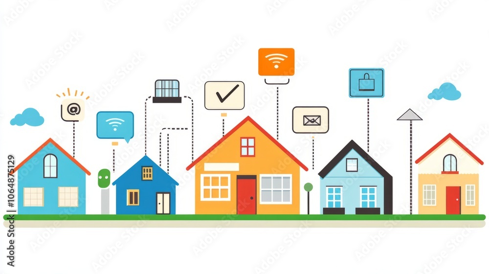 City interconnection, Internet connection over city, Internet icon over city City interconnection, Internet connection over city, Internet icon over city