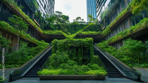 Green architecture and urban planning bringing nature closer to people in cities. photo