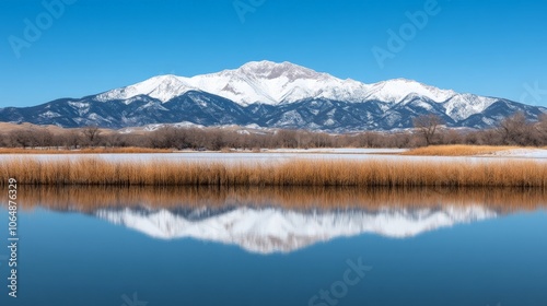 Wallpaper Mural Majestic Mountain Reflection  Torontodigital.ca