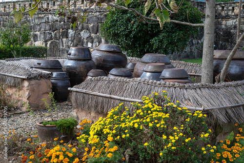 Korean Traditional House Scenery in Autumn
