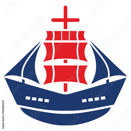 ship in the sea, Colorful Boat and Ship Vector - Ocean and Sea Life Illustration, Colorful Maritime Art,