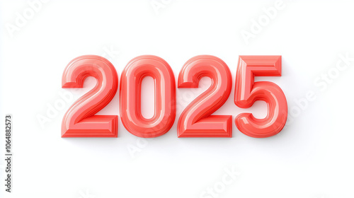 Illustration with year number 2025 on white background