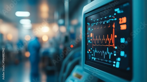 Wallpaper Mural Hospital Heart Rate Monitor Screen Displaying Vital Signs Torontodigital.ca