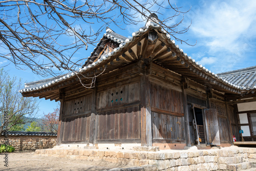 Korean Traditional House Scenery in Autumn