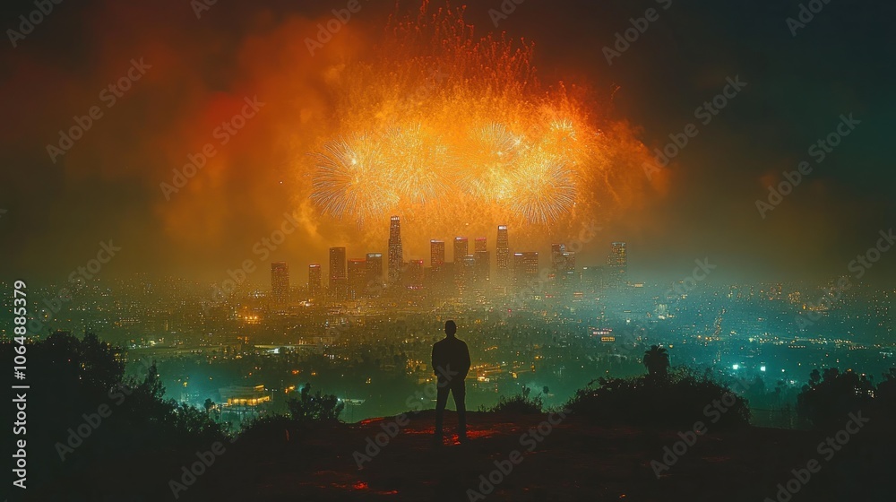 Obraz premium fireworks happy new year