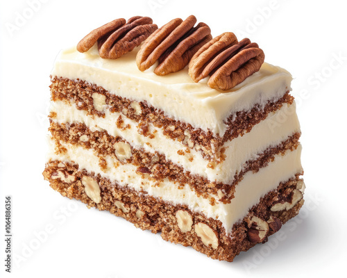 Hummingbird Cake Slice with Tropical Flavors and Cream Cheese Frosting