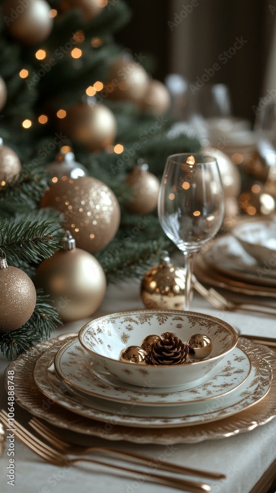 Christmas Table Setting, Festive Dining Decorations Christmas Table Setting, Festive Dining Decorations