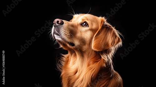 Wallpaper Mural Majestic Golden Retriever Dog Portrait with Dark Background for High-End Advertising Torontodigital.ca