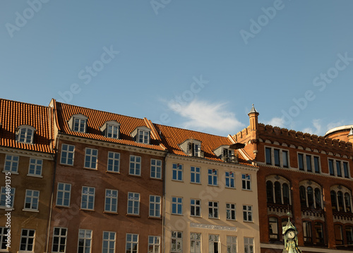 View of an old house in Copenhagen. Beautiful old architecture in Scandinavian style