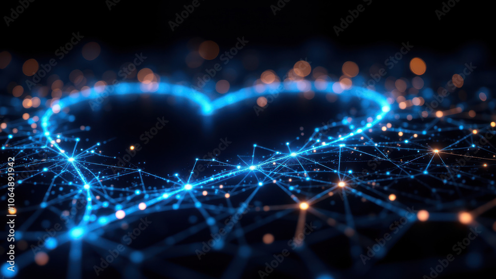 A digital art representation of a heart surrounded by interconnected nodes, symbolizing the power and connectivity within technology. A digital art representation of a heart surrounded by interconnected nodes, symbolizing the power and connectivity within technology.