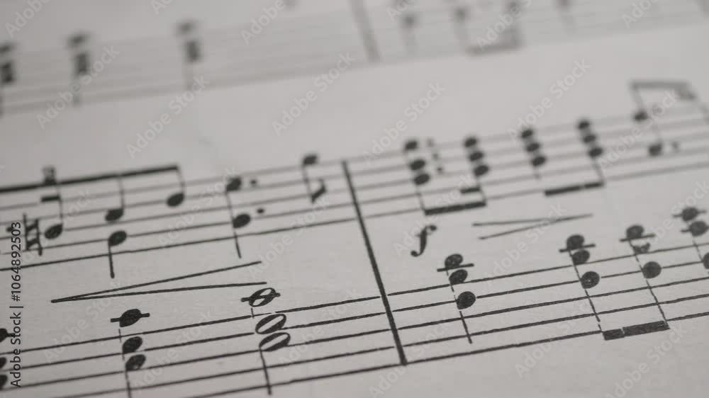 Detailed Shot of Antique Piano Sheet Pages Detailed Shot of Antique Piano Sheet Pages