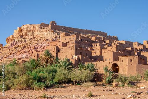 View of the famous fortress of Ait Ben Haddou in Morocco