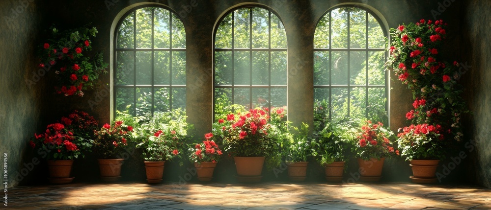 Beautiful Garden View, Enjoying Spring Blooms Beautiful Garden View, Enjoying Spring Blooms