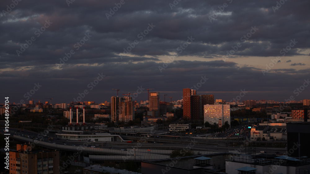 Fototapeta premium sunset in the city