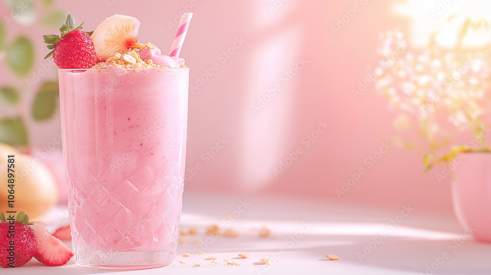 strawberry milkshake in a glass strawberry milkshake in a glass