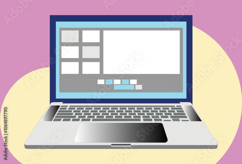 Laptop Concept Illustration Stylish and Beautiful