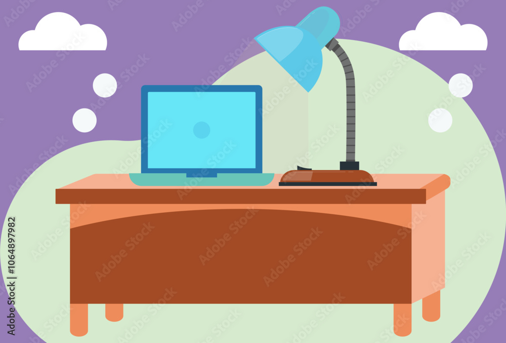 Desk Lamp Concept Illustration Stylish and Beautiful Desk Lamp Concept Illustration Stylish and Beautiful