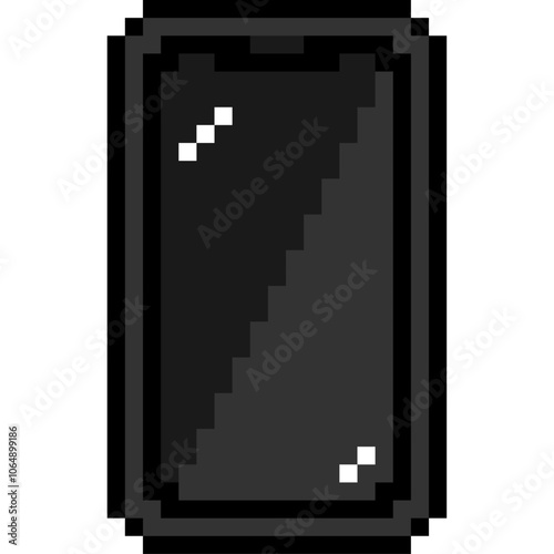 iPhone 12 スマートフォン3 ブラックドット絵 8bit (.ai)