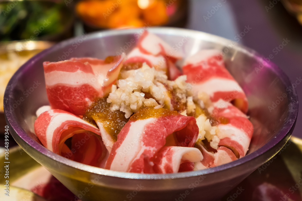 Succulent Raw Meat Slices Ready for the Grill Succulent Raw Meat Slices Ready for the Grill