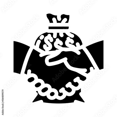 bribery crime glyph icon vector. bribery crime sign. isolated symbol illustration