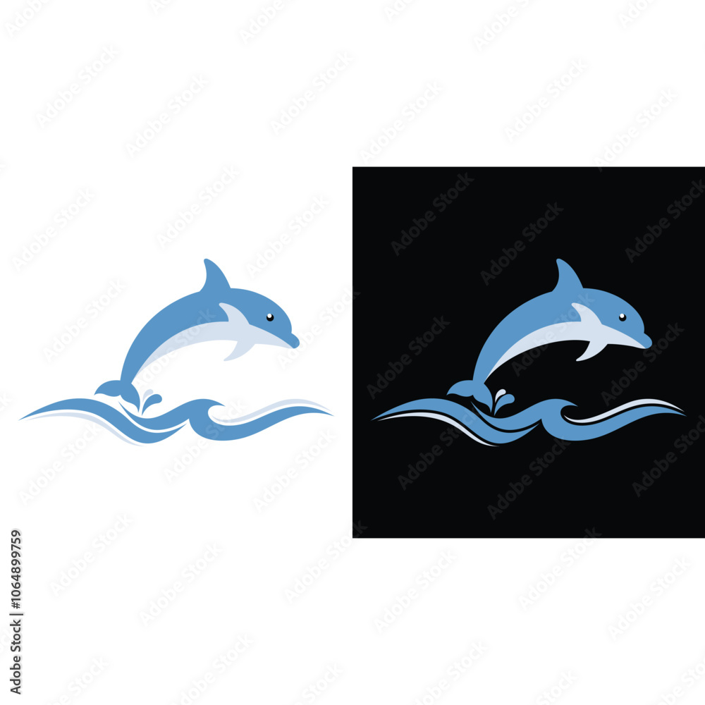 Obraz premium Dolphin logo design templatevector, editable eps 10.