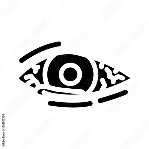 red or watery eyes disease symptom glyph icon vector. red or watery eyes disease symptom sign. isolated symbol illustration
