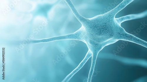 Intricate Neural Network: A close-up microscopic view of a neuron, revealing the intricate network of dendrites and axons. The image evokes a sense of complexity and interconnectedness.