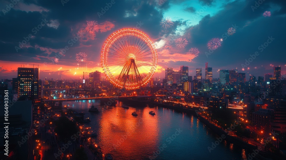 Obraz premium fireworks happy new year